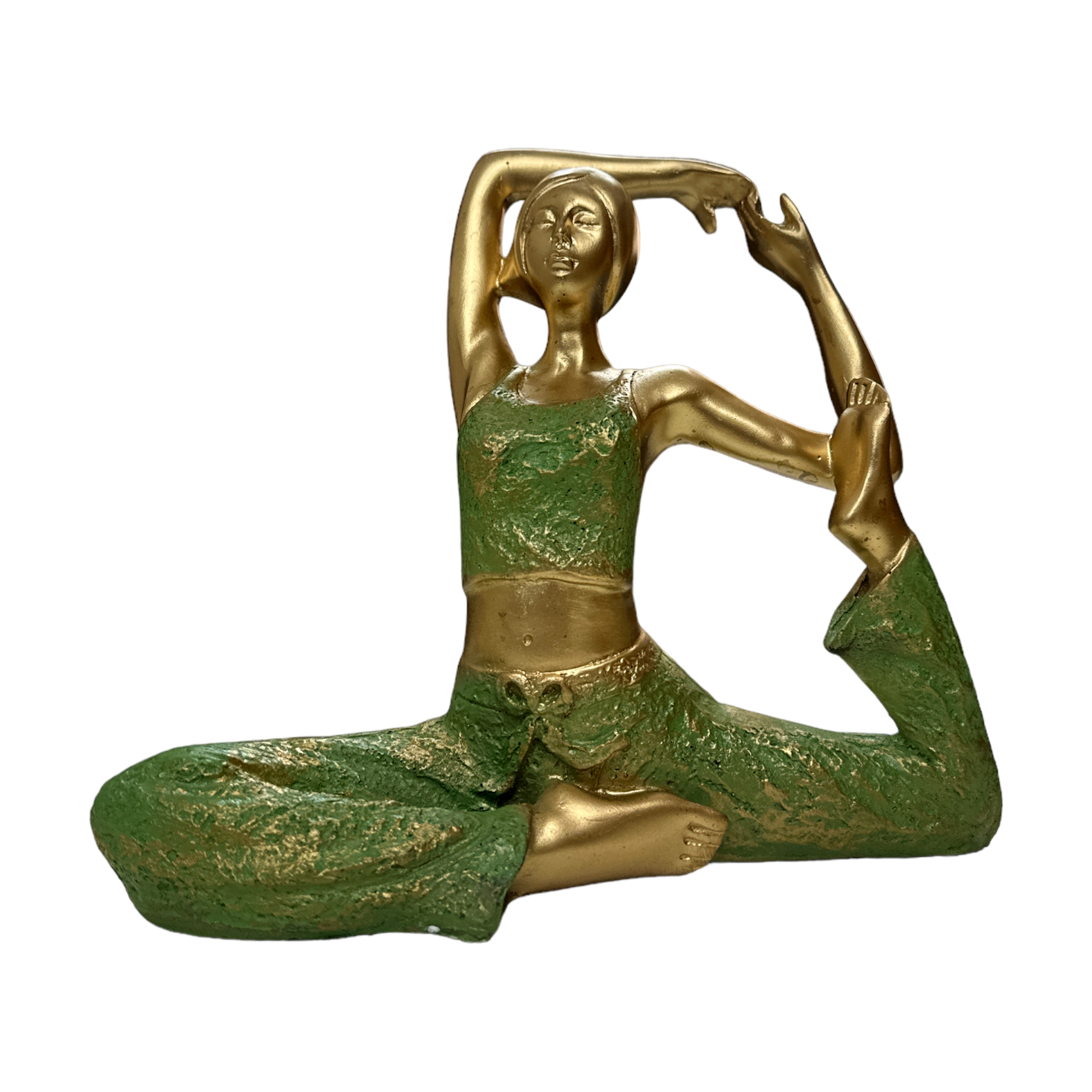 Green Gold Yoga Lady Pose Green Gold Yoga Lady Pose