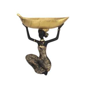 Lady with Basket Gold Statue