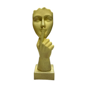 lady finger on lip figurine
