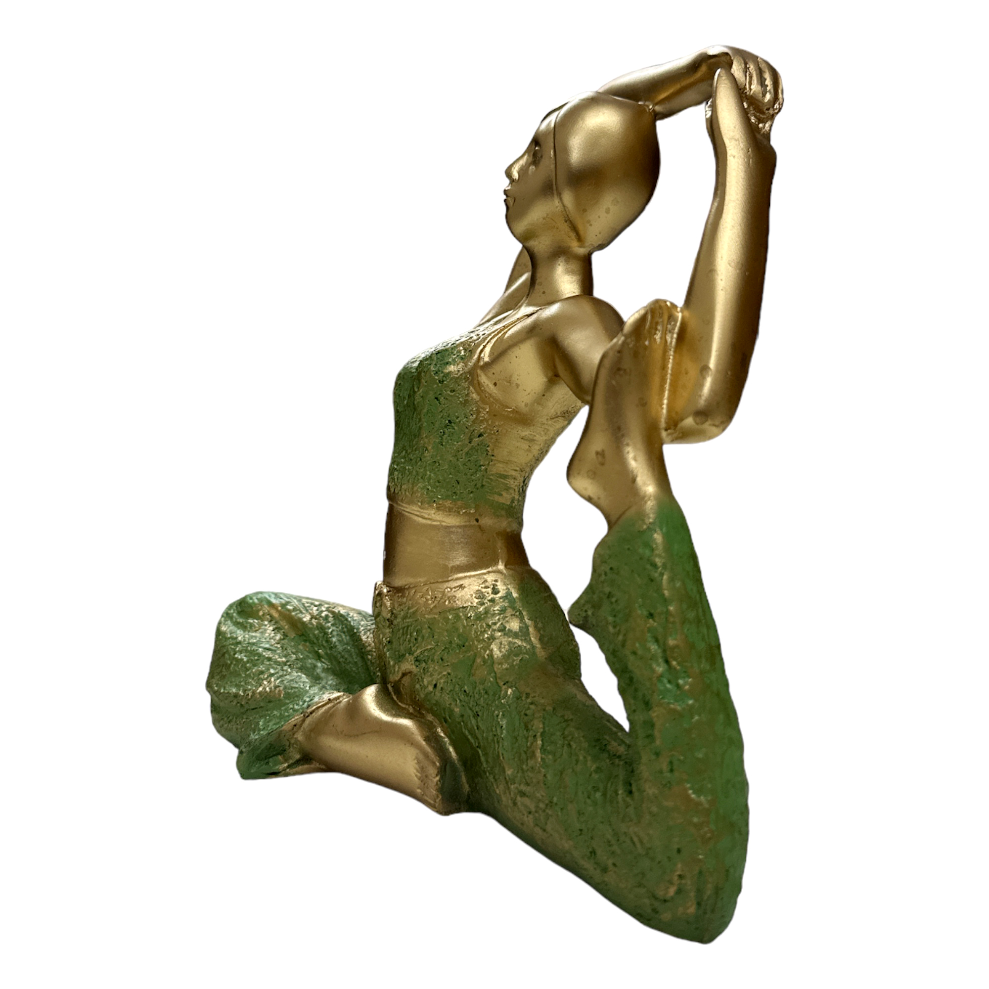 Green Gold Yoga Lady Pose Green Gold Yoga Lady Pose