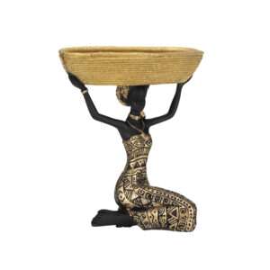Lady with Basket Gold Statue