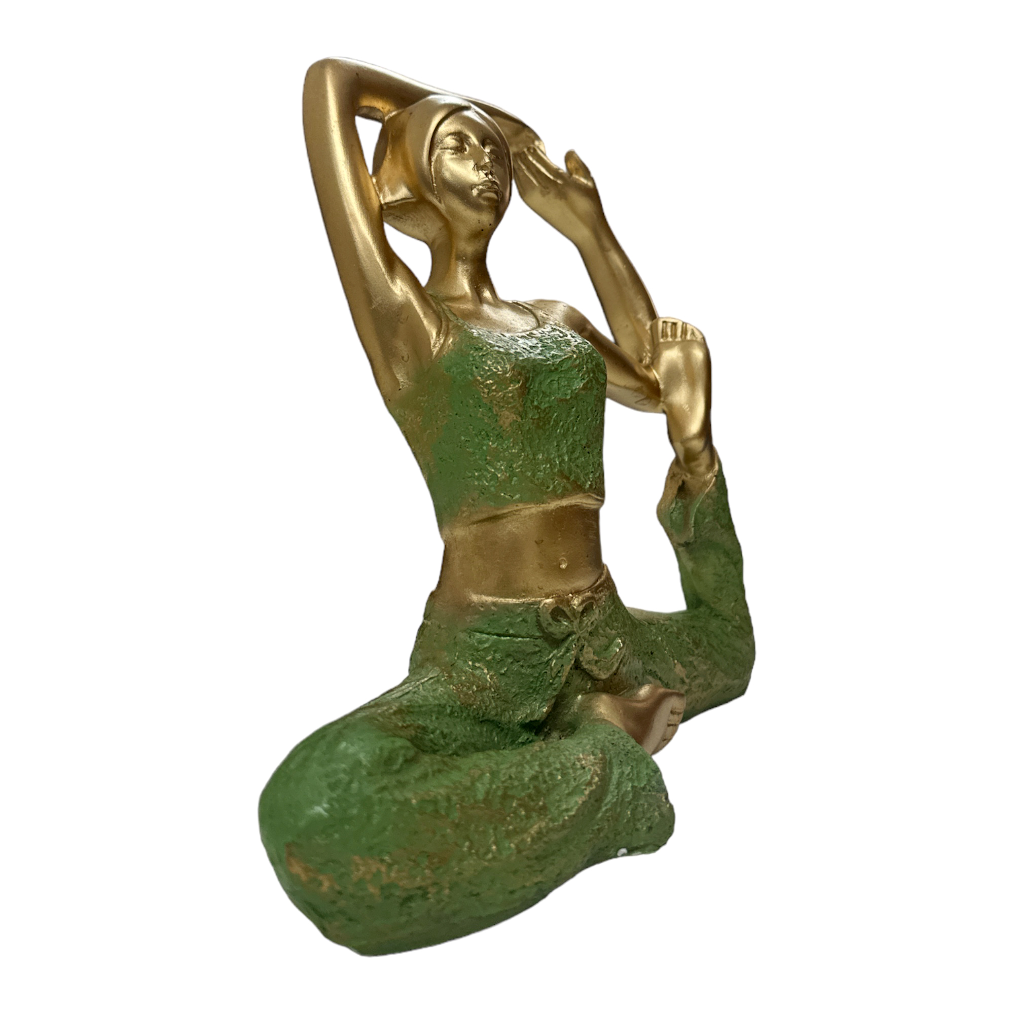 Green Gold Yoga Lady Pose Green Gold Yoga Lady Pose
