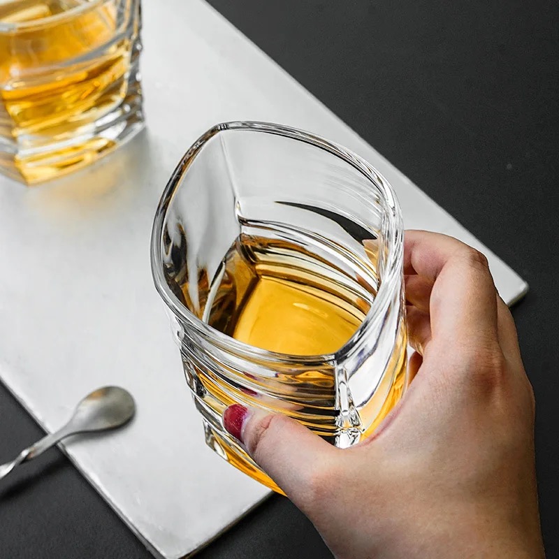 Finger Grip Whiskey Glass
