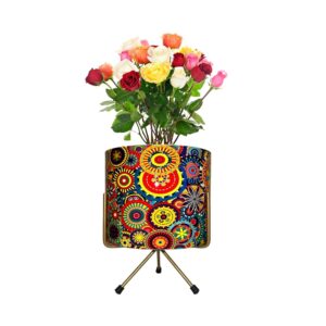 Decorative metal pot with stand