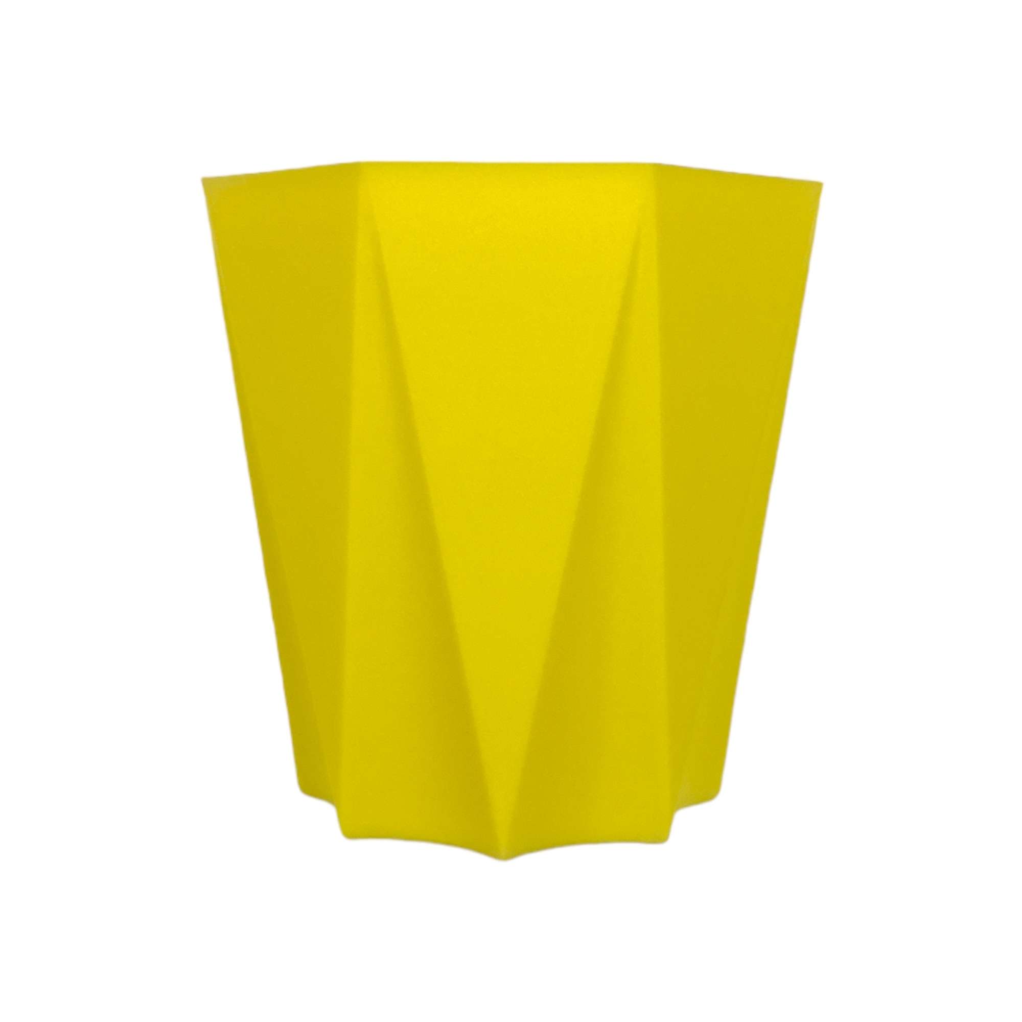 Plastic Diamond Cut Yellow Planter