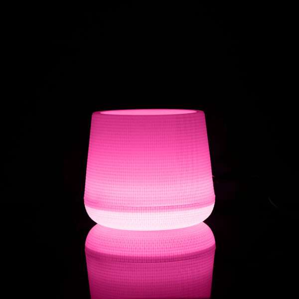 Pink Led Planter 8 Inches