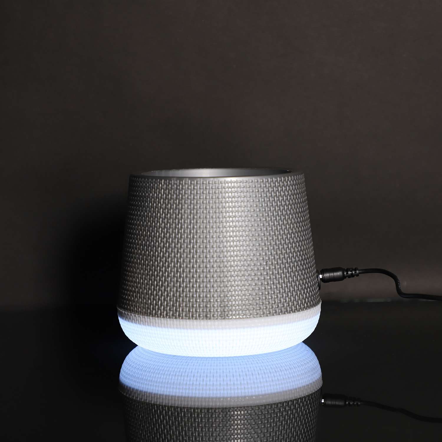 SILVER & WHITE LED PLANTER