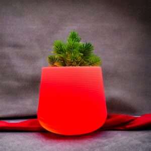 Red Led Planter 8 Inches