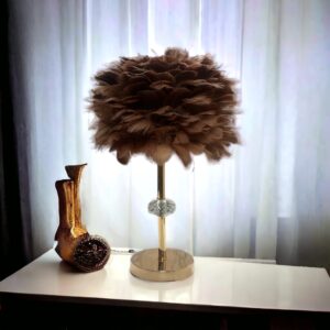 Feather shade lamp