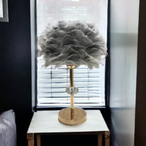 Grey Feather Lamp