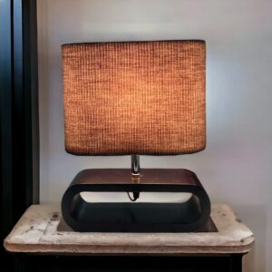 Wooden Base Brown Table Lamp