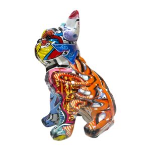 graffiti french bulldog statue