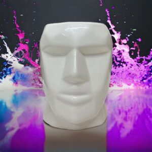 abstract  ceramic face vase