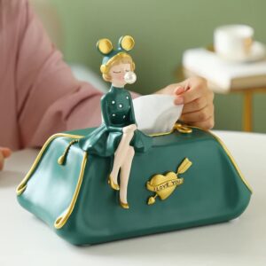 Bubble Girl Tissue Storage Box Green