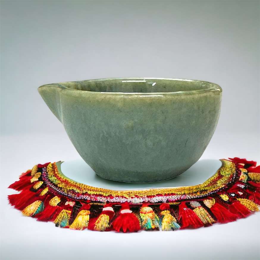 PhotoRoom-20231008-141614 Green Ceramic Diya
