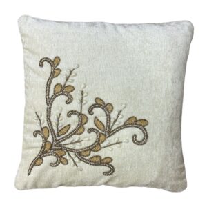 Cream Embroidered Cushion Cover