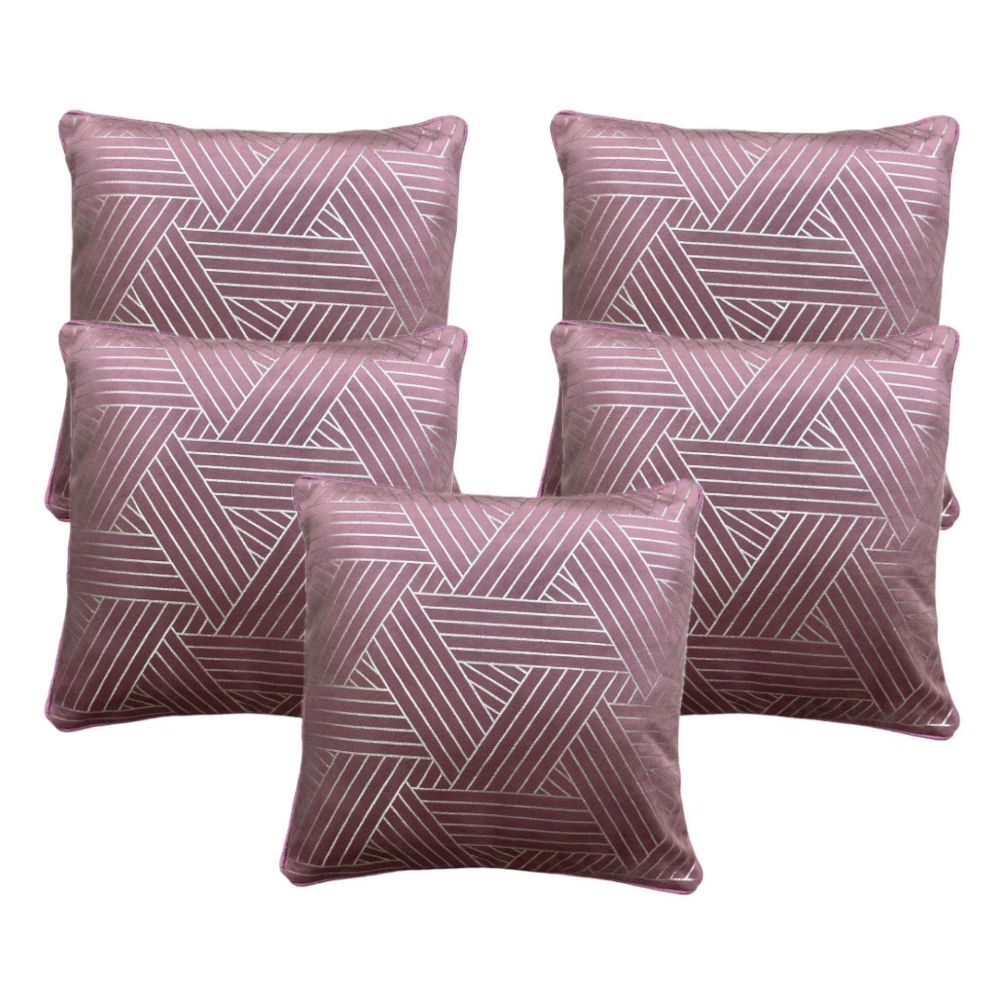 Pink Geometrical Print Cushion Cover