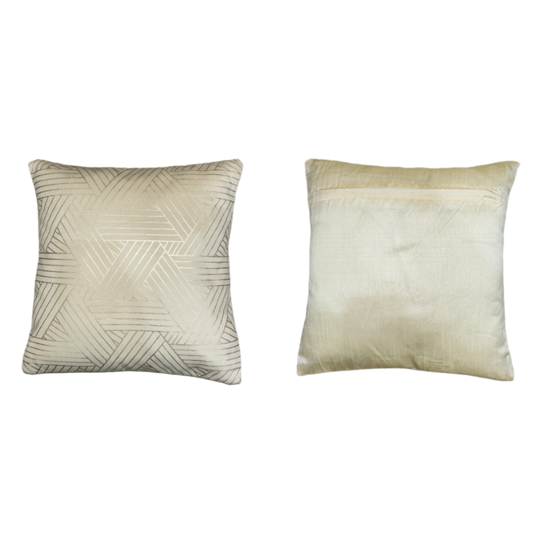 Crème Geometrical Cushion Cover