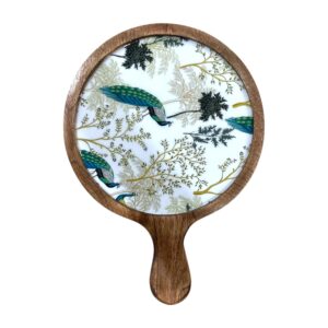 Printed Wooden Pizza Tray | Rustic Pizza Pan Serving Platter Board for Parties, Restaurants & Home | Decorative Wooden Plate for Pizza, Appetizers & Snacks (Design-10)