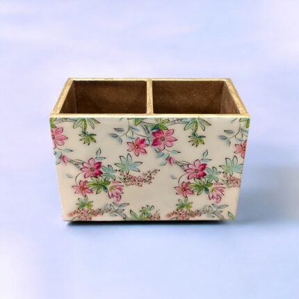 2 Hole Holder MDF Multipurpose Spoon Holder Or Pen Pencil Holder Stylish Desk Organizer For Office Study Table