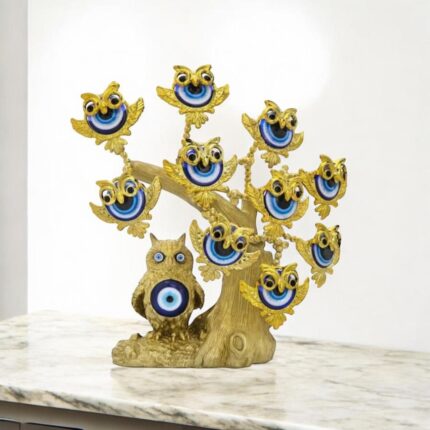 Turkish Blue Evil Eye Owl Tree